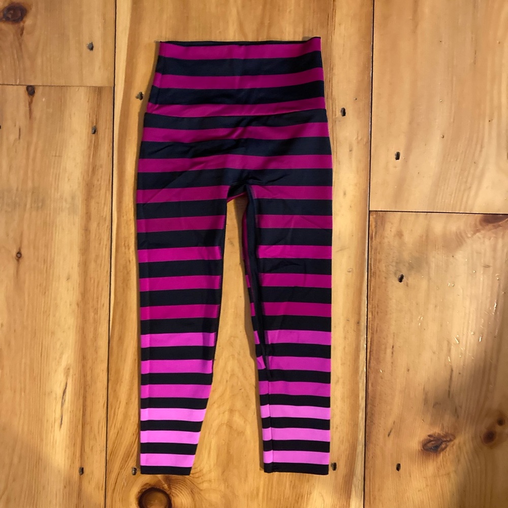 K Deer pink stripe crop leggings